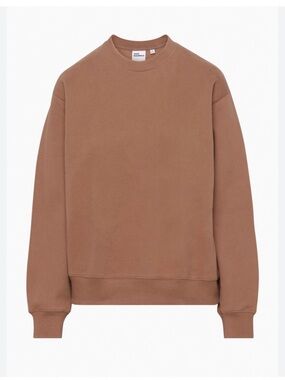 Aritzia TNA Cozy Fleece Perfect Sweatshirt Crewneck Brown Relaxed Boyfriend Fit